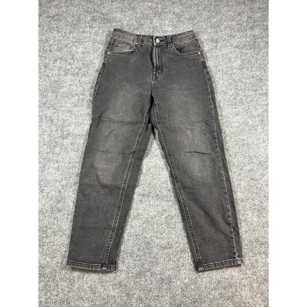 Wild Fable Mom Jeans Womens 2 Black Denim Cotton Stretch High Rise Skinny Leg